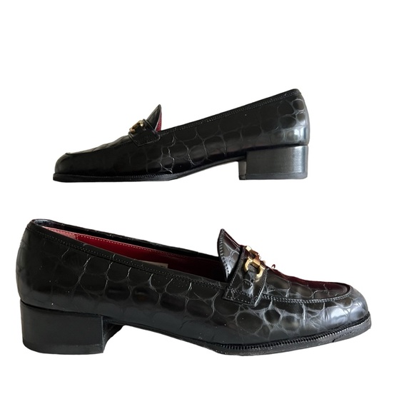Salvatore Ferragamo Crocodile Embossed Gancini Bit Loafers - Women’s Size 7 - Picture 5 of 7